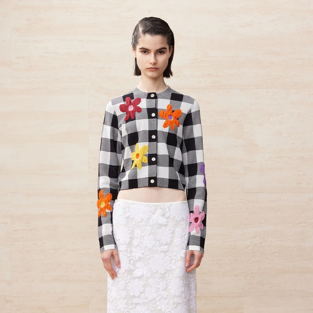 UOOYAA/乌丫经典花朵短开衫UY24132M400172