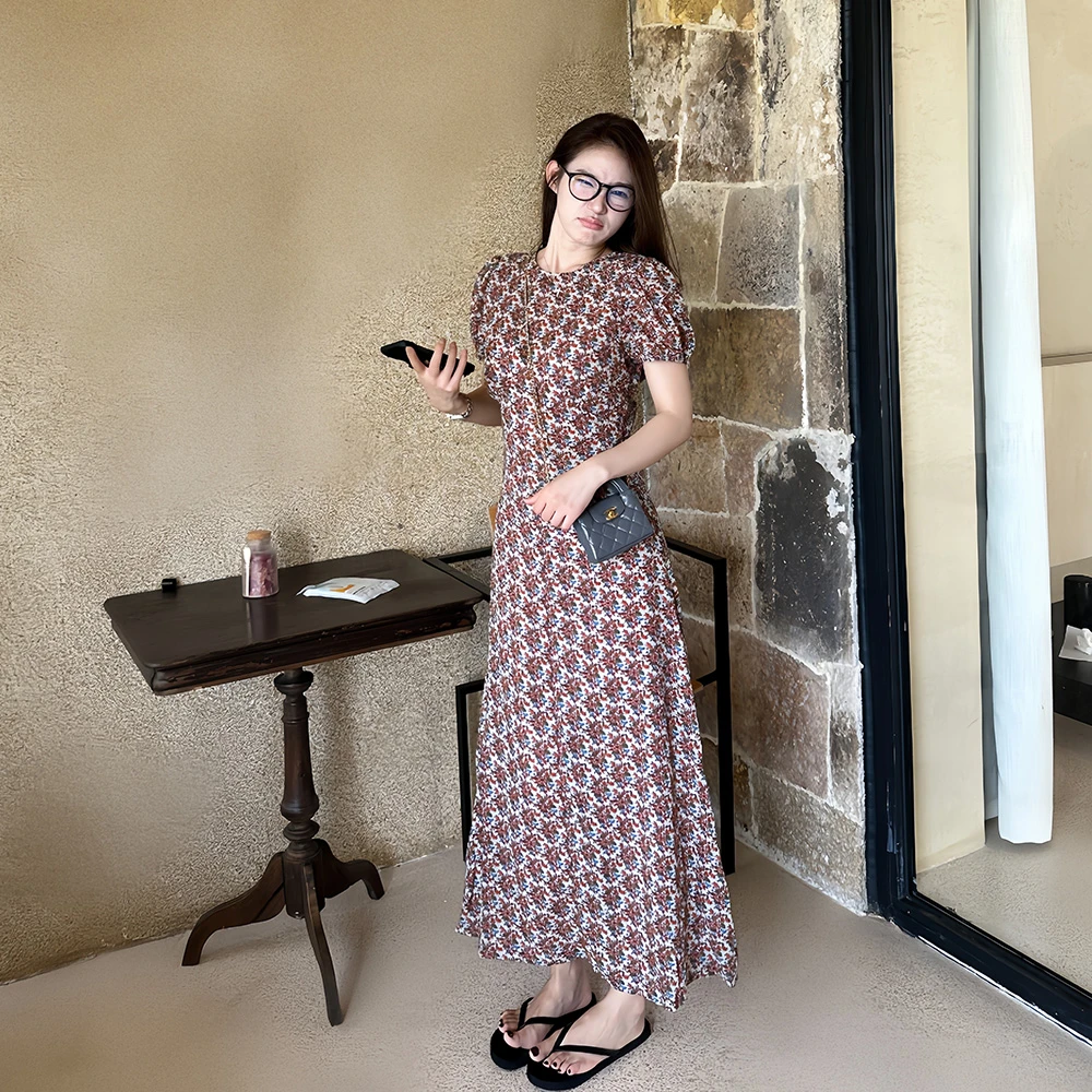 LA 复古 玫瑰碎花 连衣裙31040