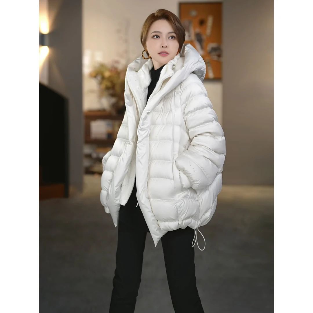 溶溶【升级版暖舱】RONGRONG 90白鹅绒羊毛云感无压锁温羽绒服7161