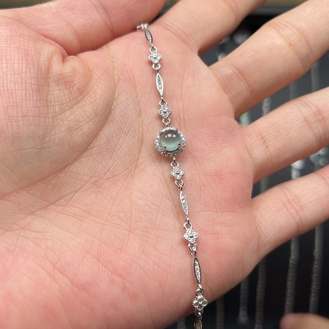 翡翠银S925镶嵌手链