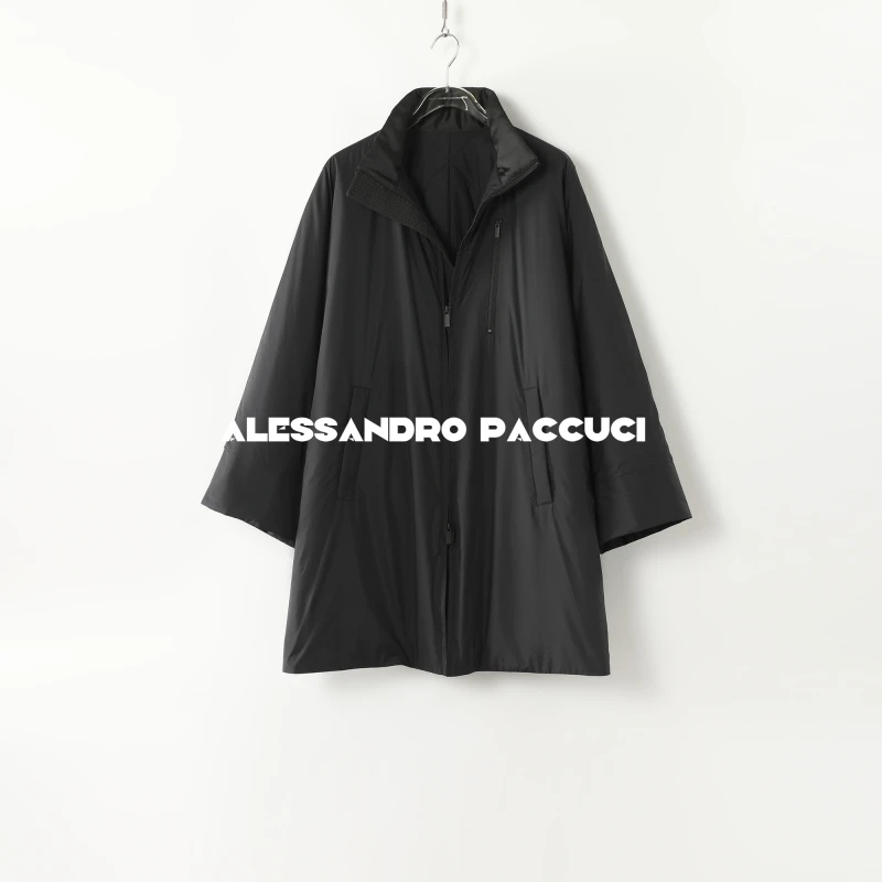 【孤品折扣不退换】洛哥44032GM【独行者】骆驼绒黑色翻领外套