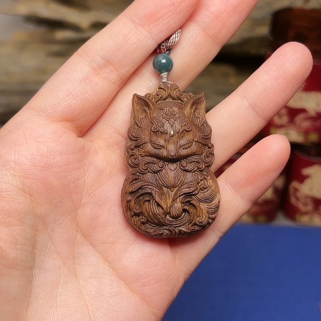 吊坠沉香星洲系达拉干凤九雕刻牌