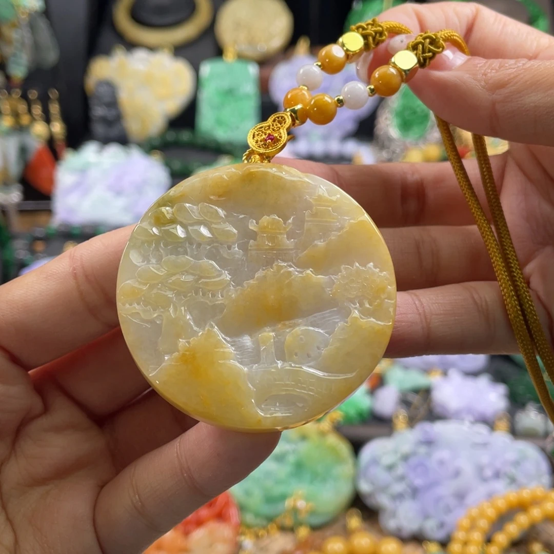 翡翠未镶嵌颈饰代编织