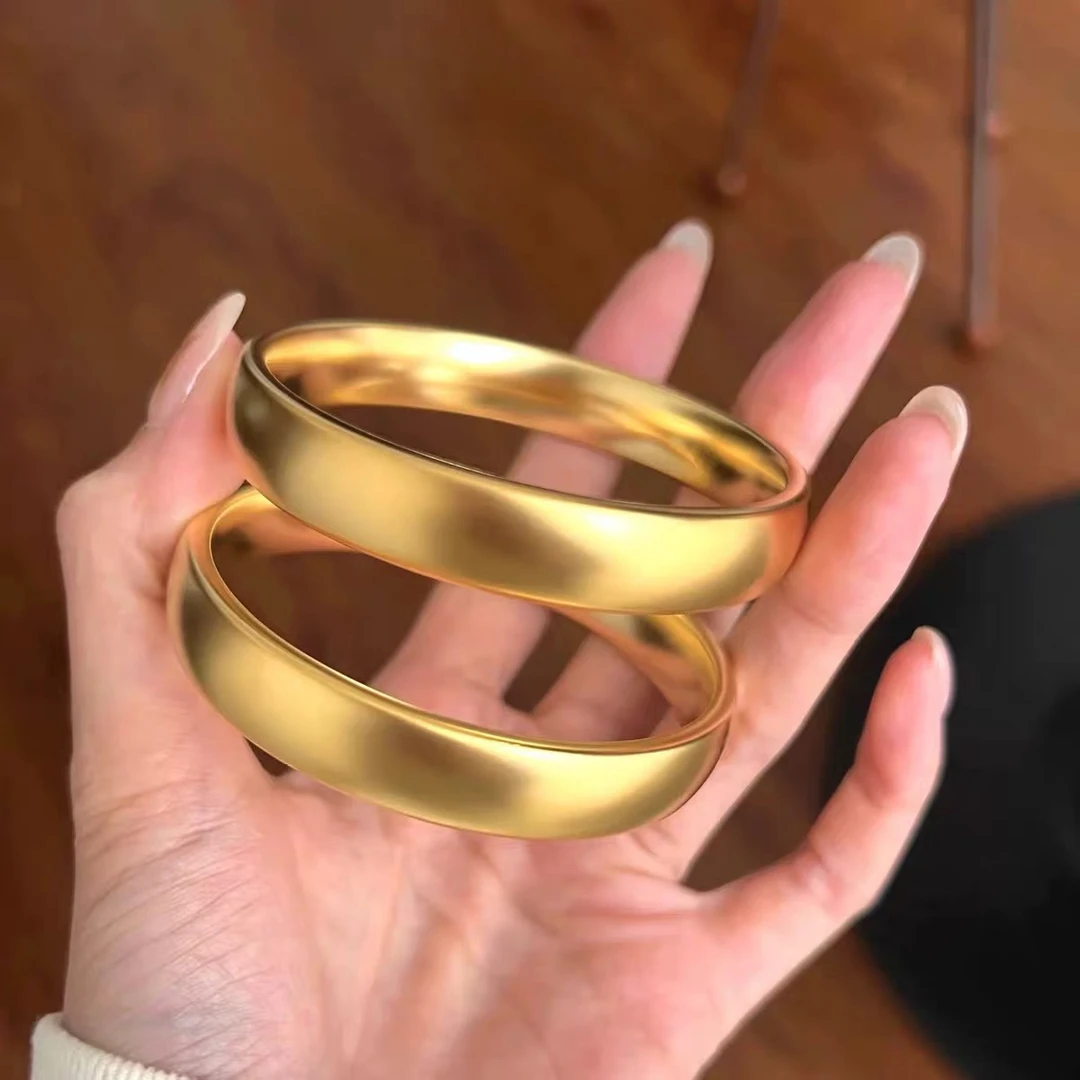 合金手镯 合金手镯18K女士手镯（轮胎手镯）实心简约光面素款