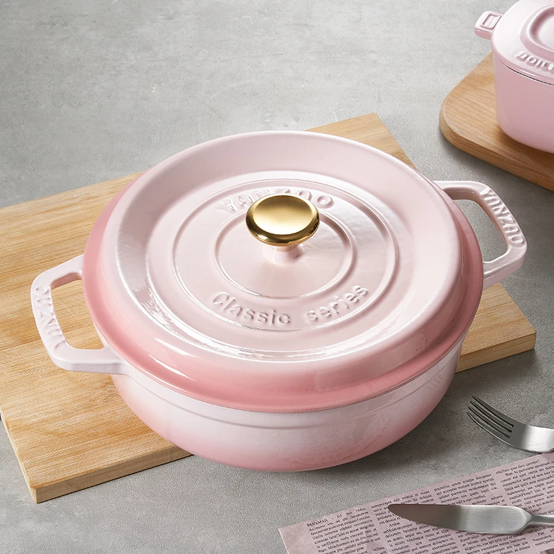 YANZAO/焱造铸铁珐琅锅经典系列26口径煎锅