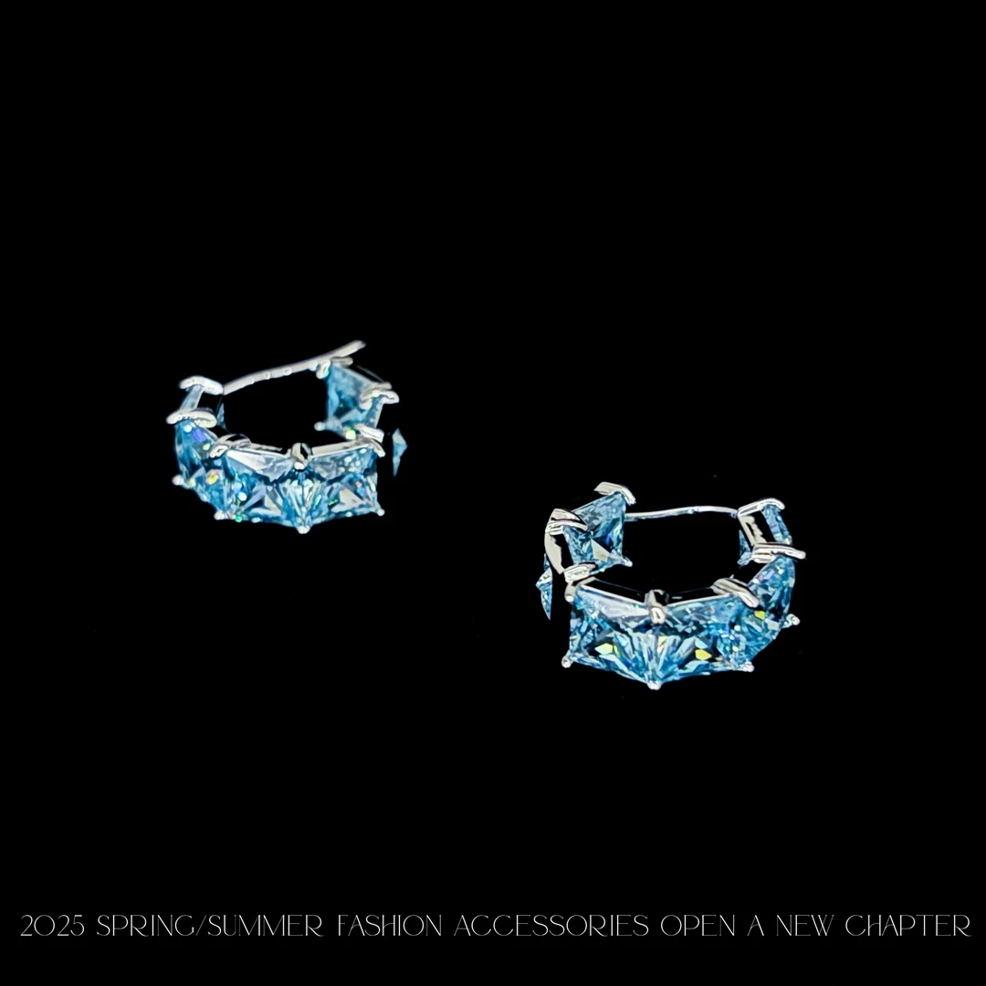 铜合金耳饰 镀k金 2025款C5214【蓝色妖姬】AUYING MUMU 耳环