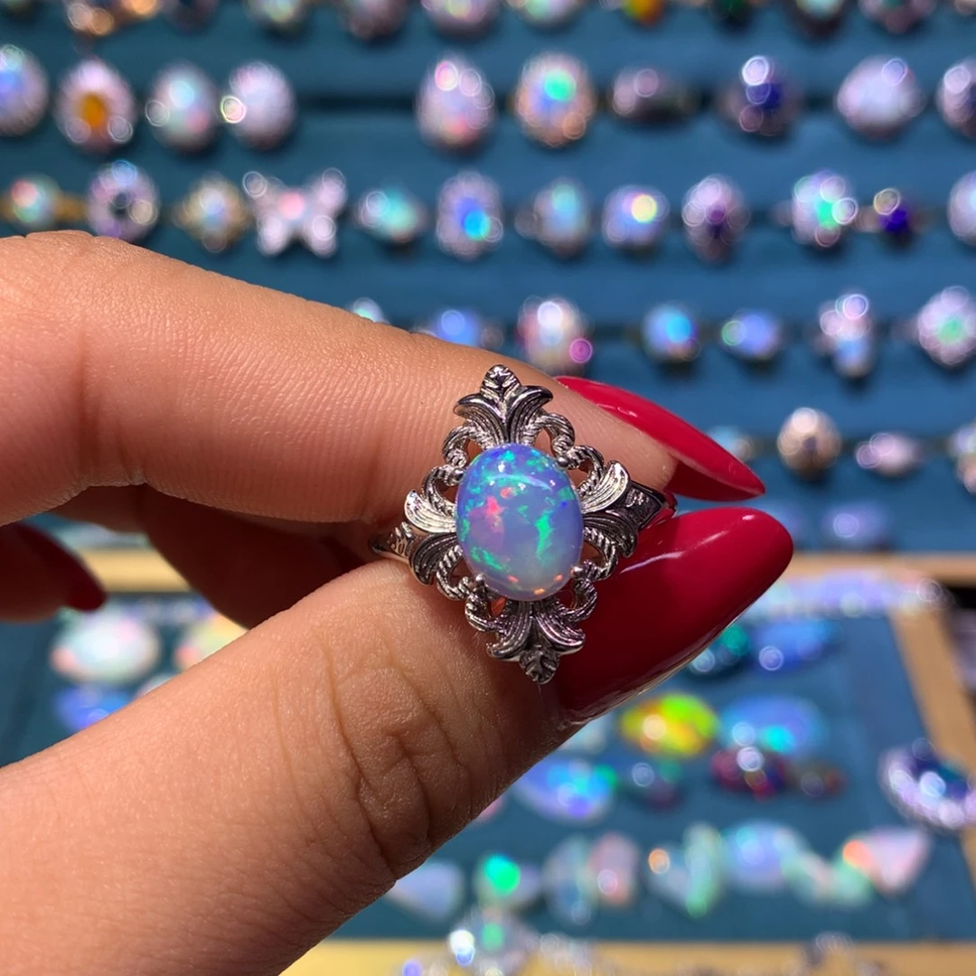 欧泊银S925镶嵌戒指款