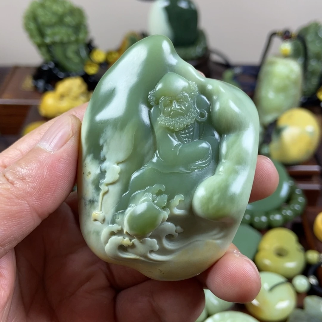 忘***草岫岩河磨玉（透闪石质玉）未镶嵌珠宝奇石
