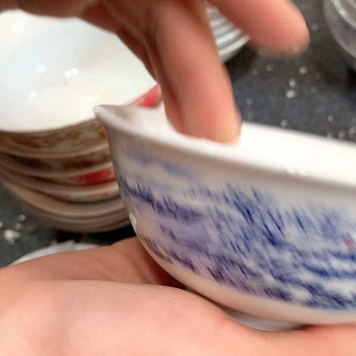摆件景德镇陶瓷青花雪图5寸米饭碗