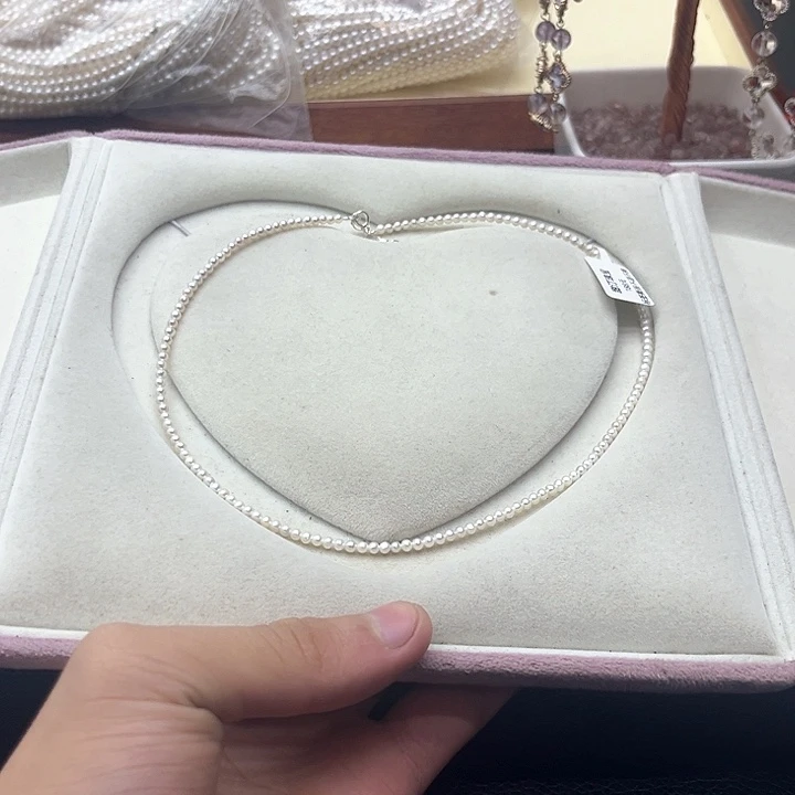 淡水珍珠银S925镶嵌珍珠项链1