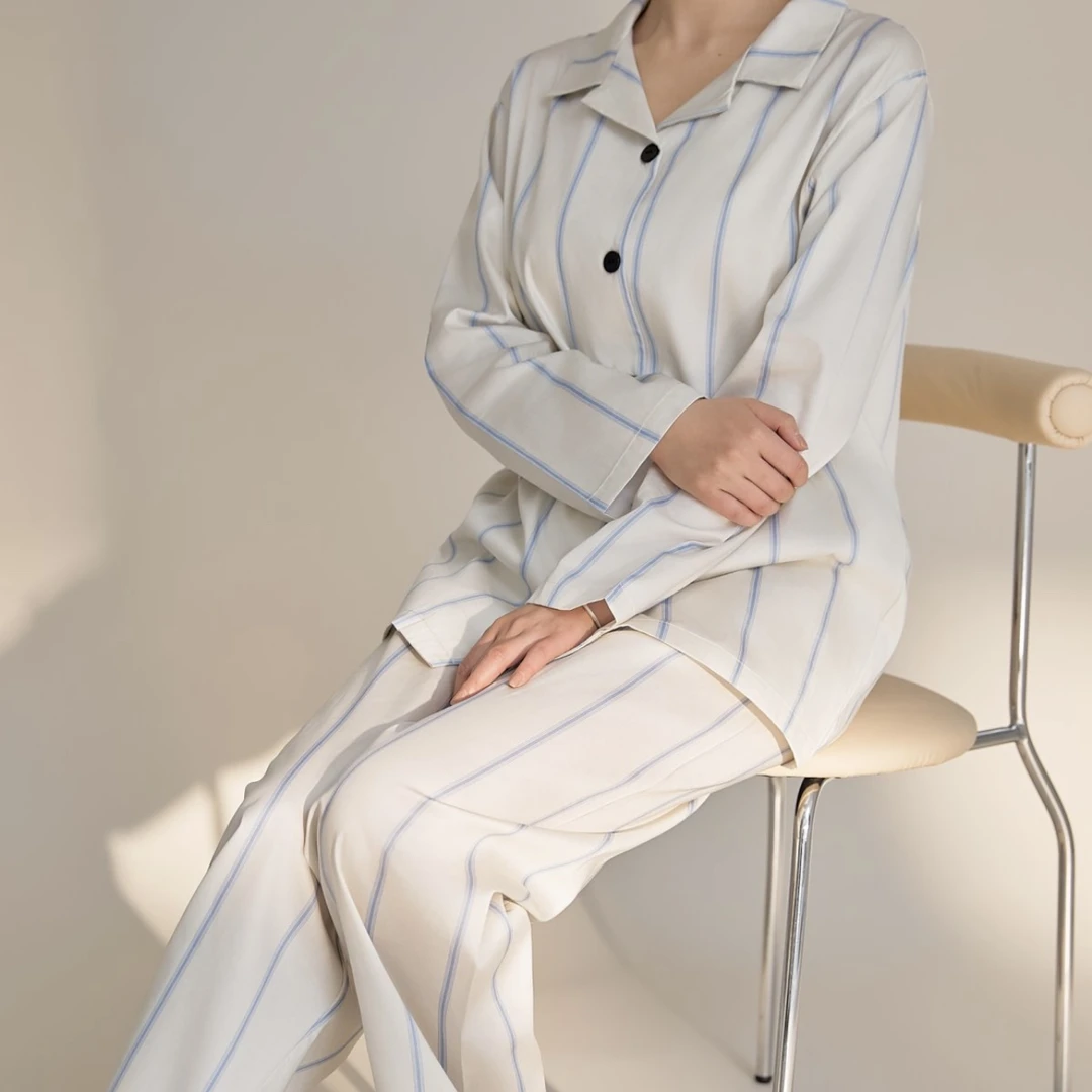 雨爸 天丝棉兰条系列 家居长袖+长裤 家居小件 ip