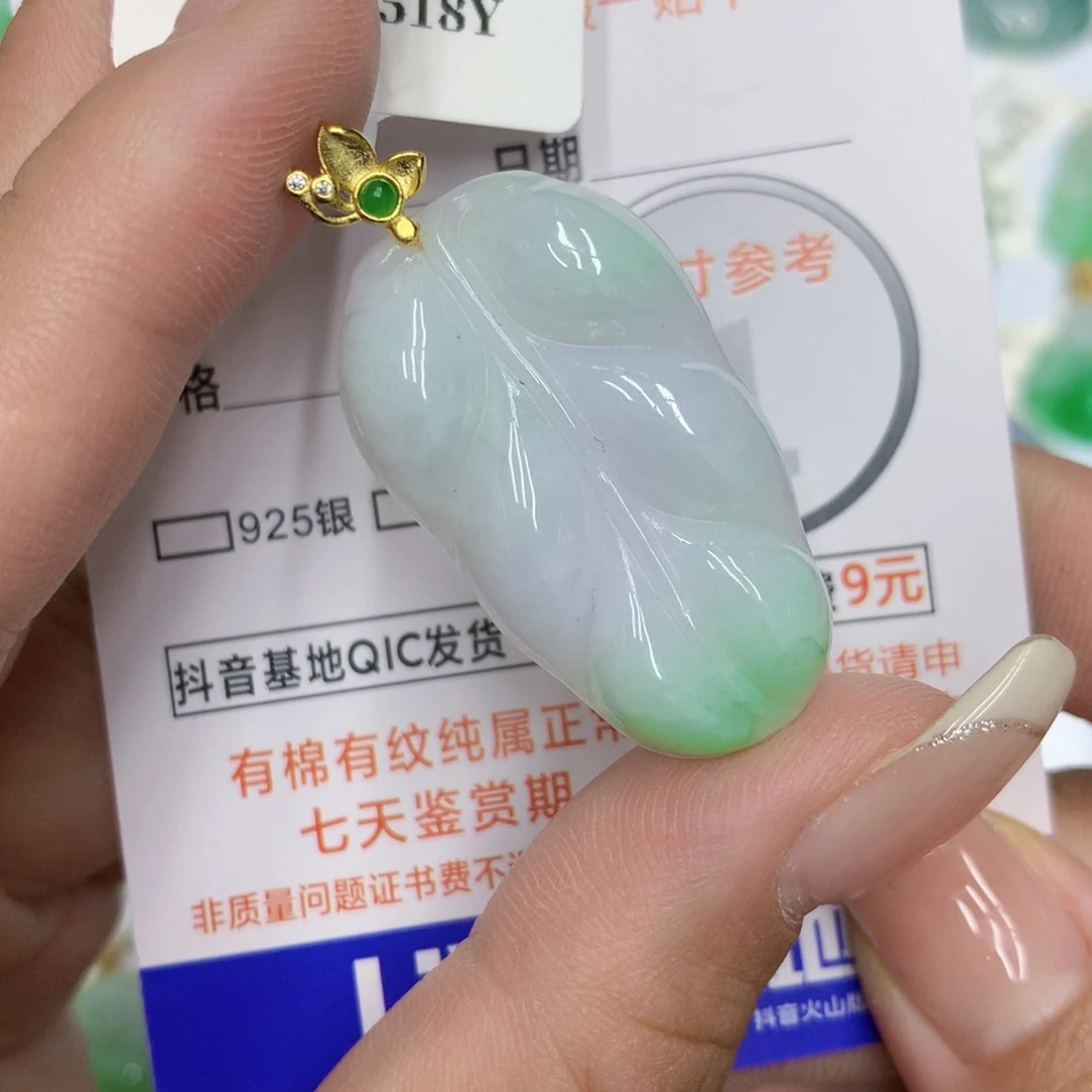 颈饰未镶嵌翡翠叶子