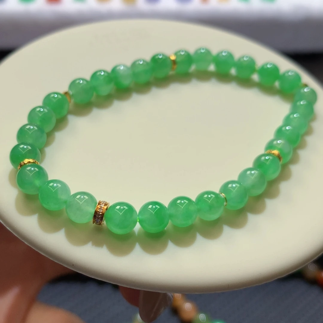 定制翡翠未镶嵌 毛货抛光定制 金丝绿同料 宠粉价