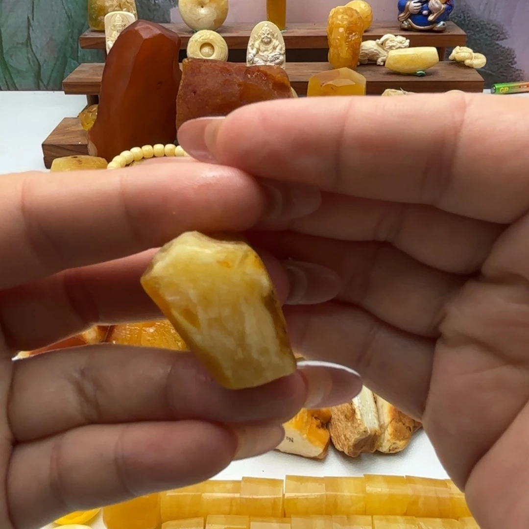肥***汤定制琥珀未镶嵌琥珀