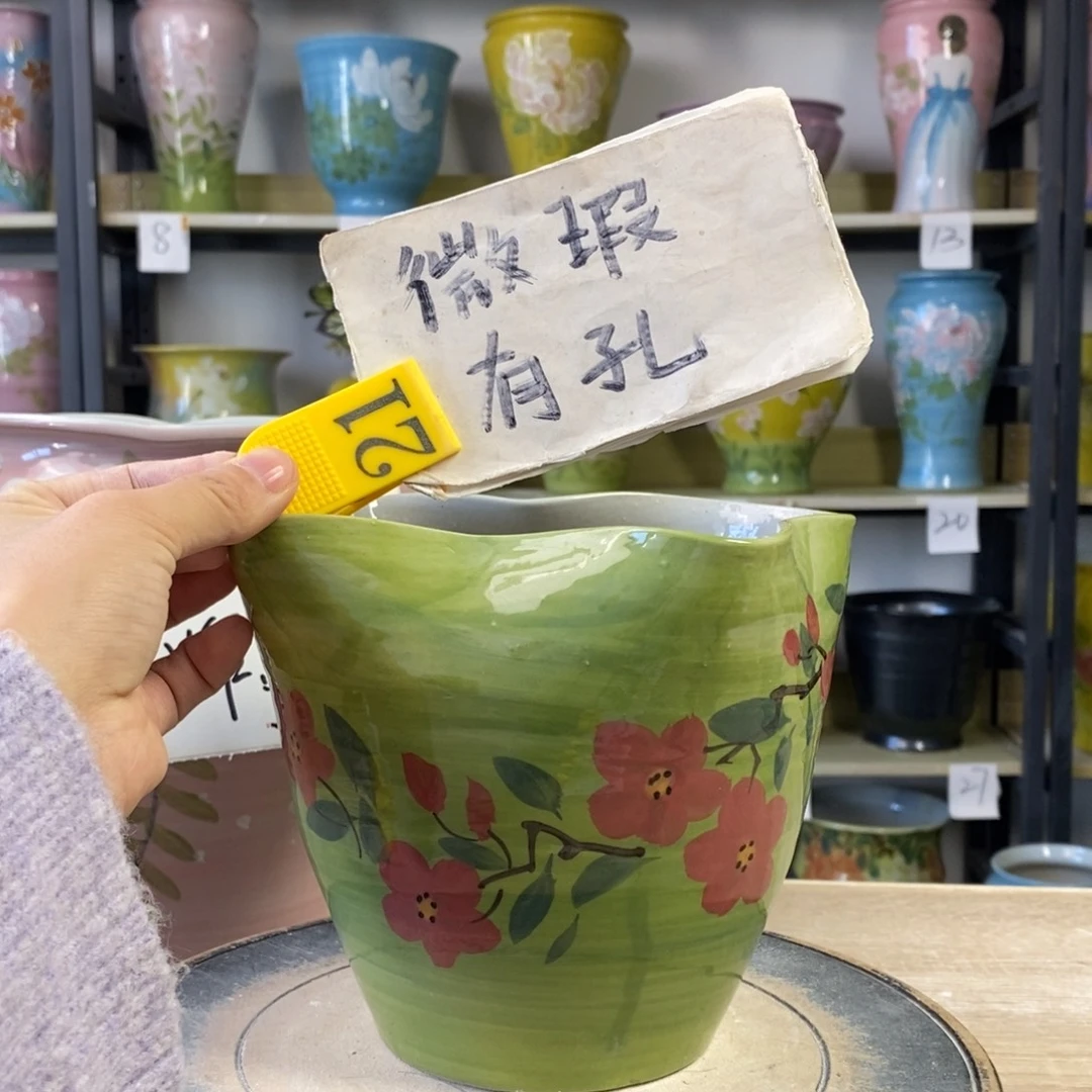 景德镇手工手绘陶瓷花盆