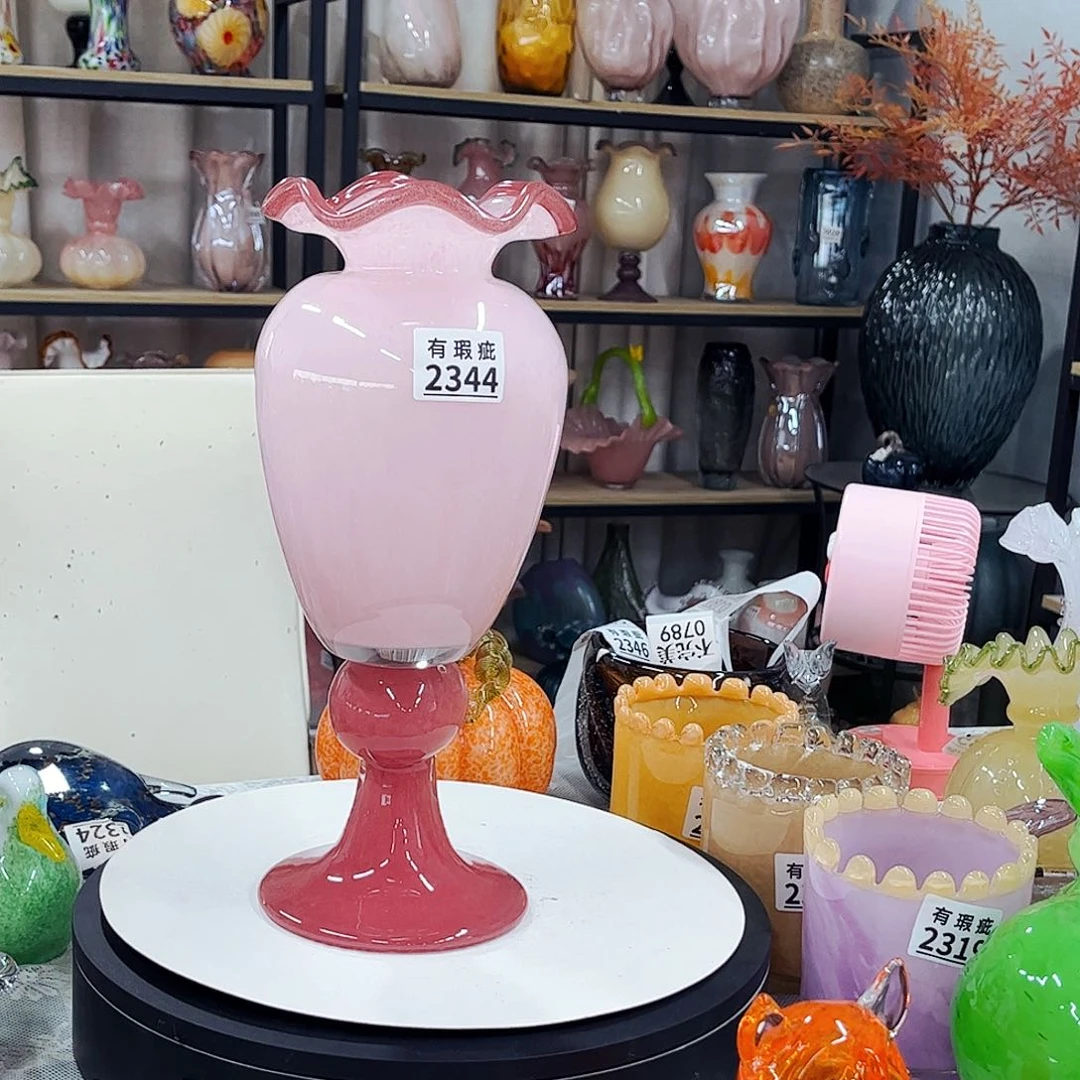 2344瑕 家悦琉璃花瓶摆件