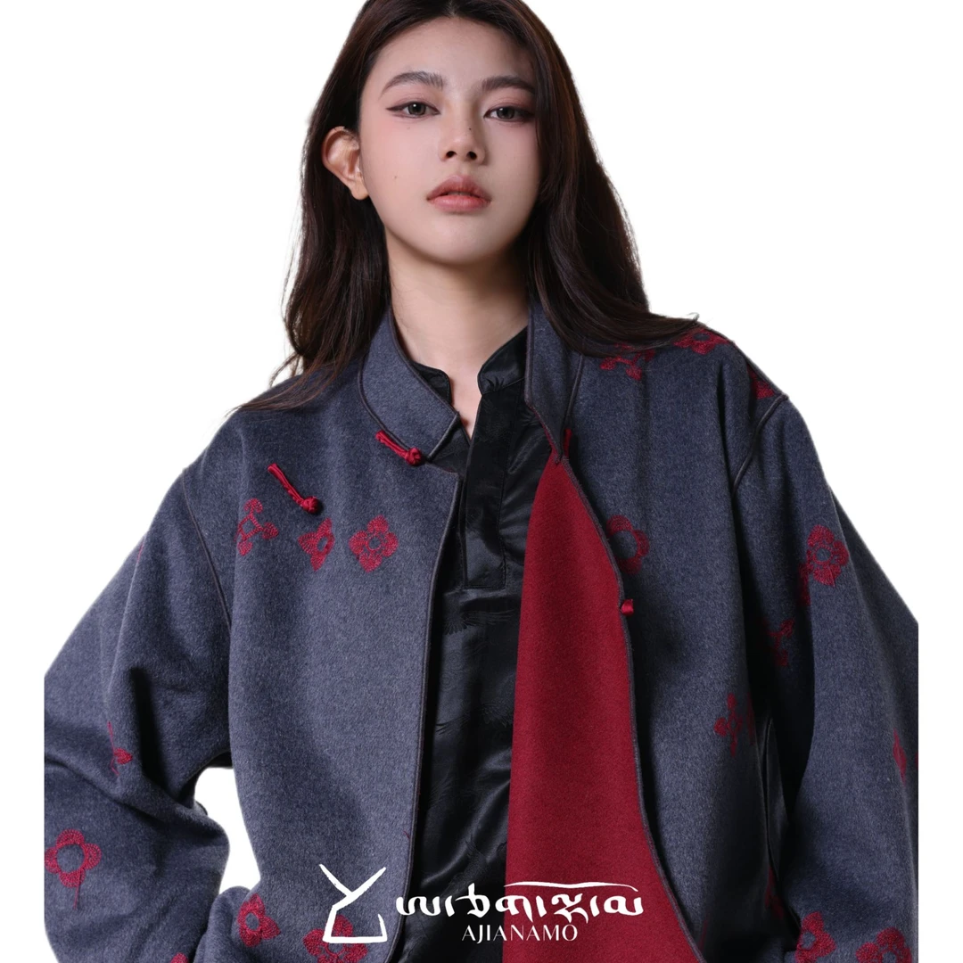 AJ-NAMO原创设计斜襟款双面双穿女装外套B890