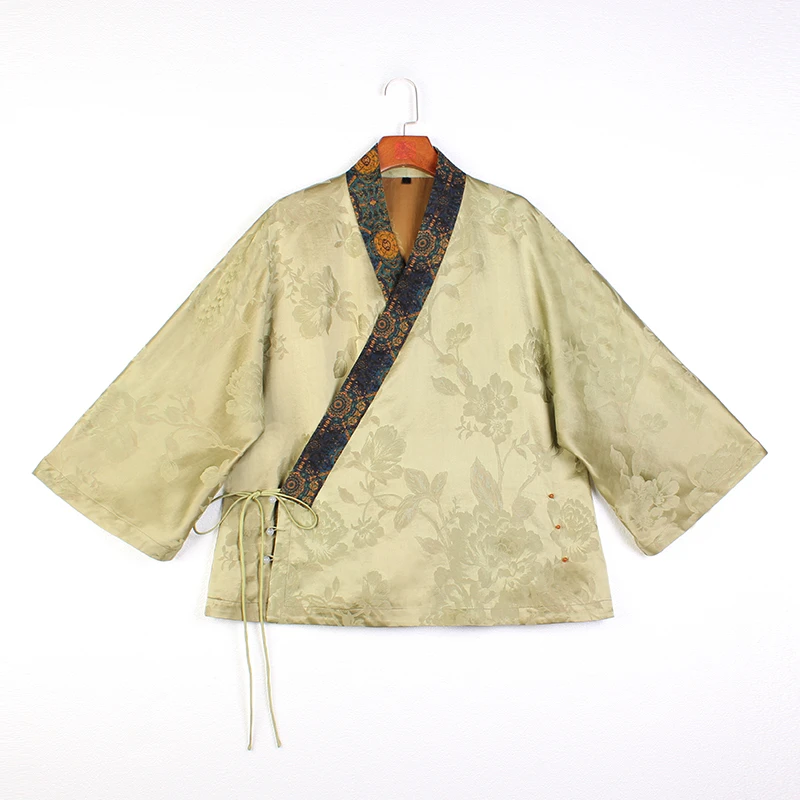 【碧萝】复古新中式桑蚕丝香云纱古风系带双面穿汉服上衣