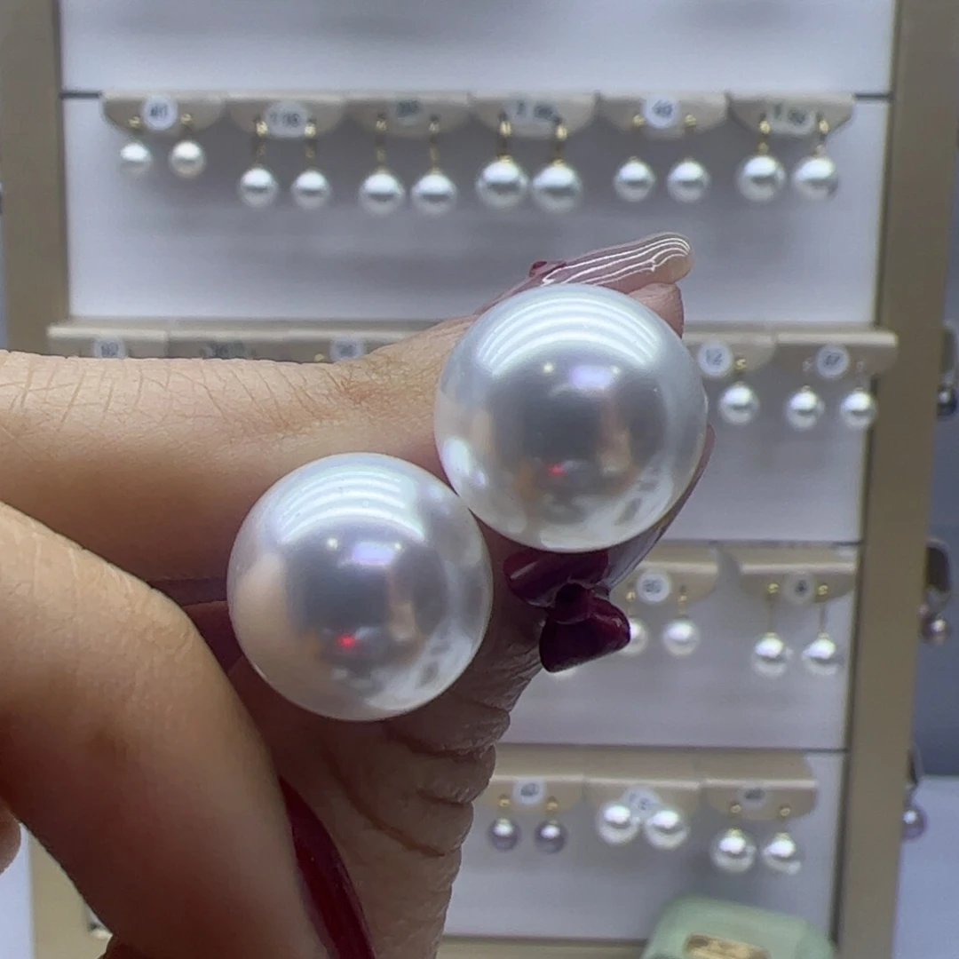 淡水珍珠耳饰18K金镶嵌