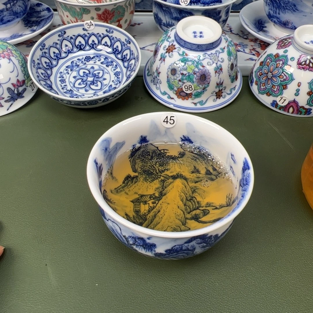 陶瓷景德镇纯手工纯手绘茶具木木46