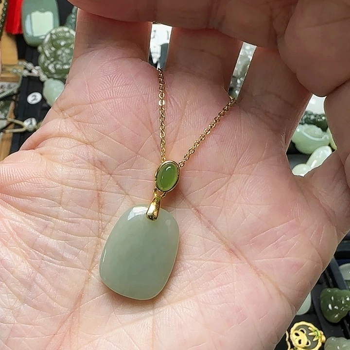 颈饰银S925镶嵌和田玉