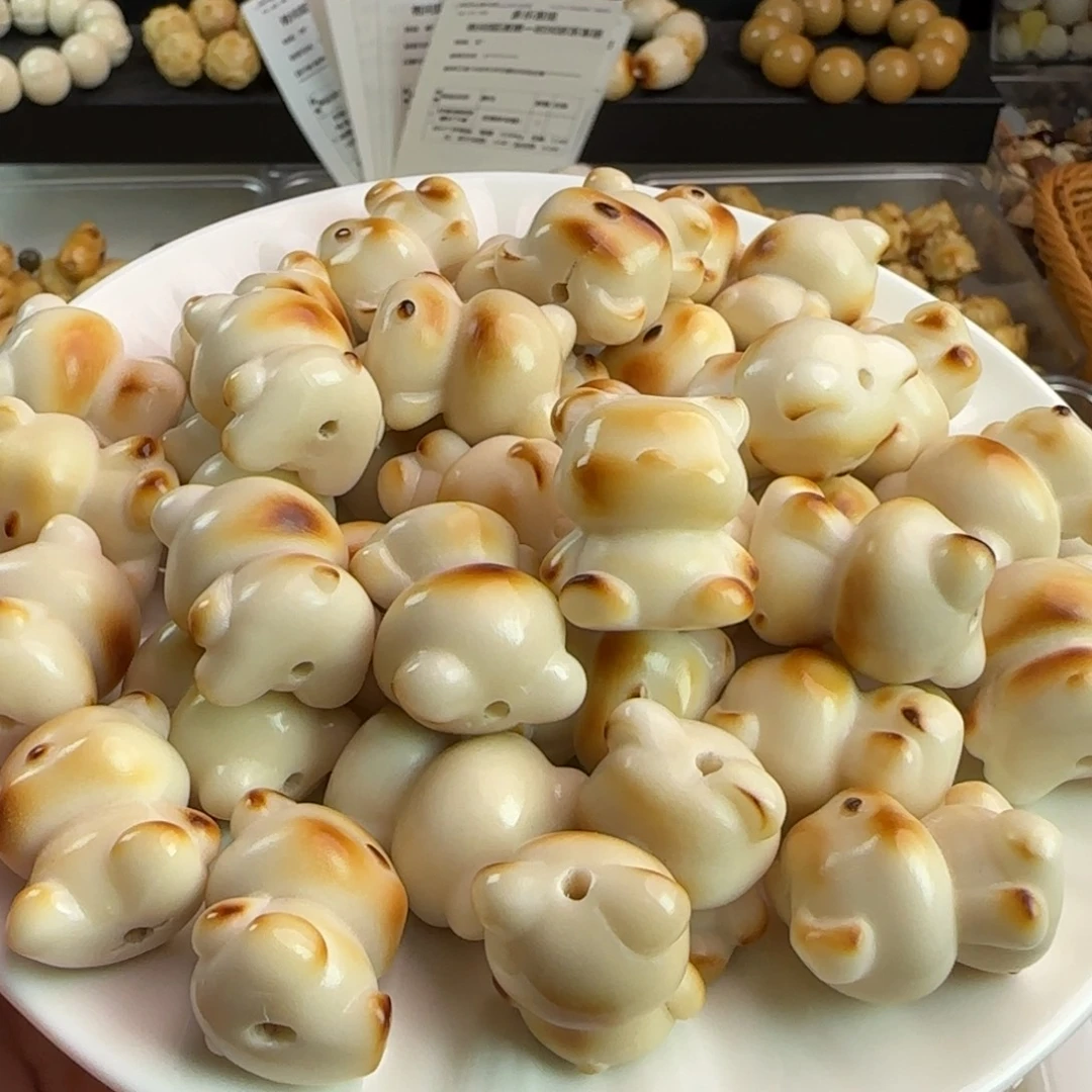 手串菩提根/象牙果微瑕疵炭烤胖熊100颗批发福利不挑瑕