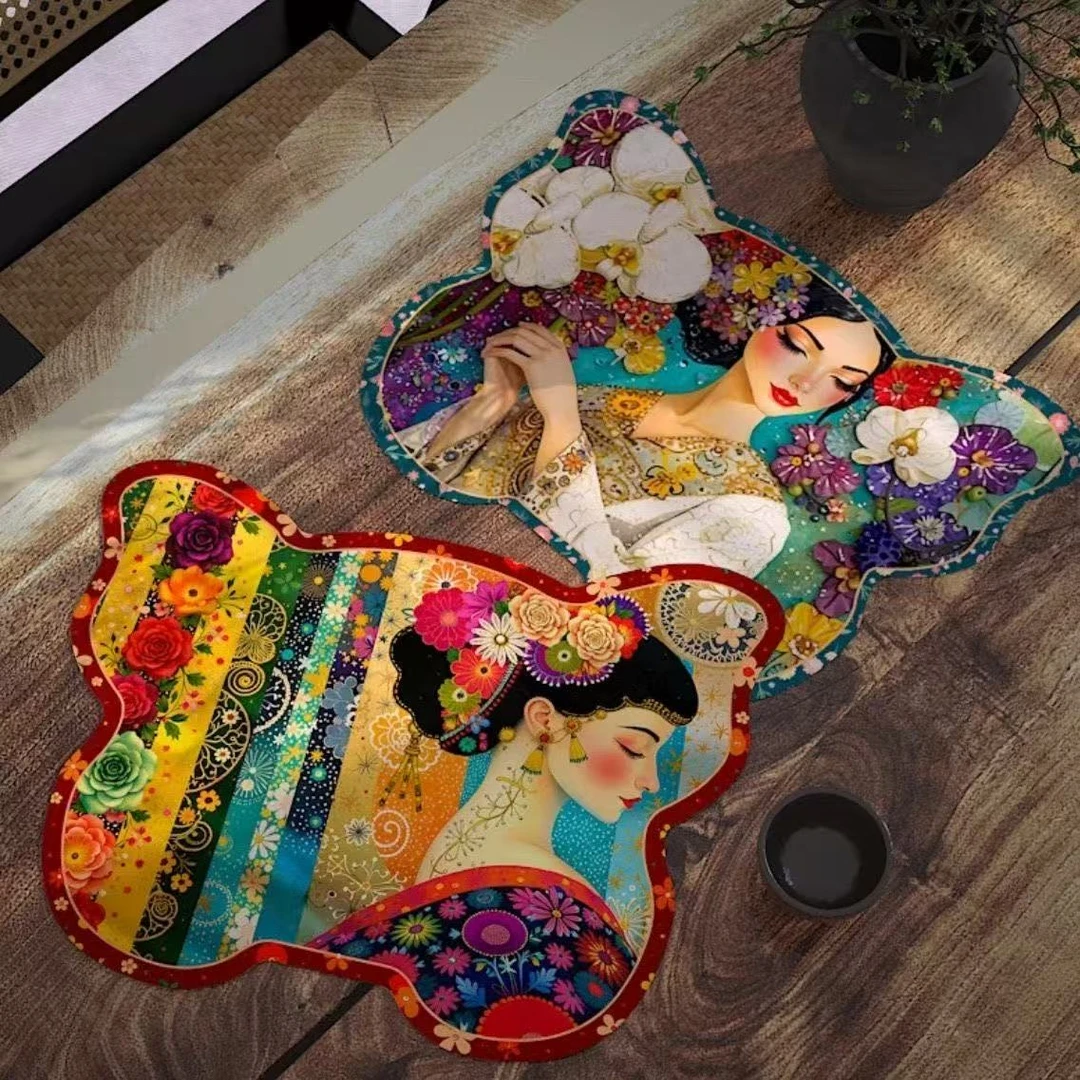 【买一赠一】美丽花房姑娘30*40硅藻泥垫子两只装沥水垫民宿复古