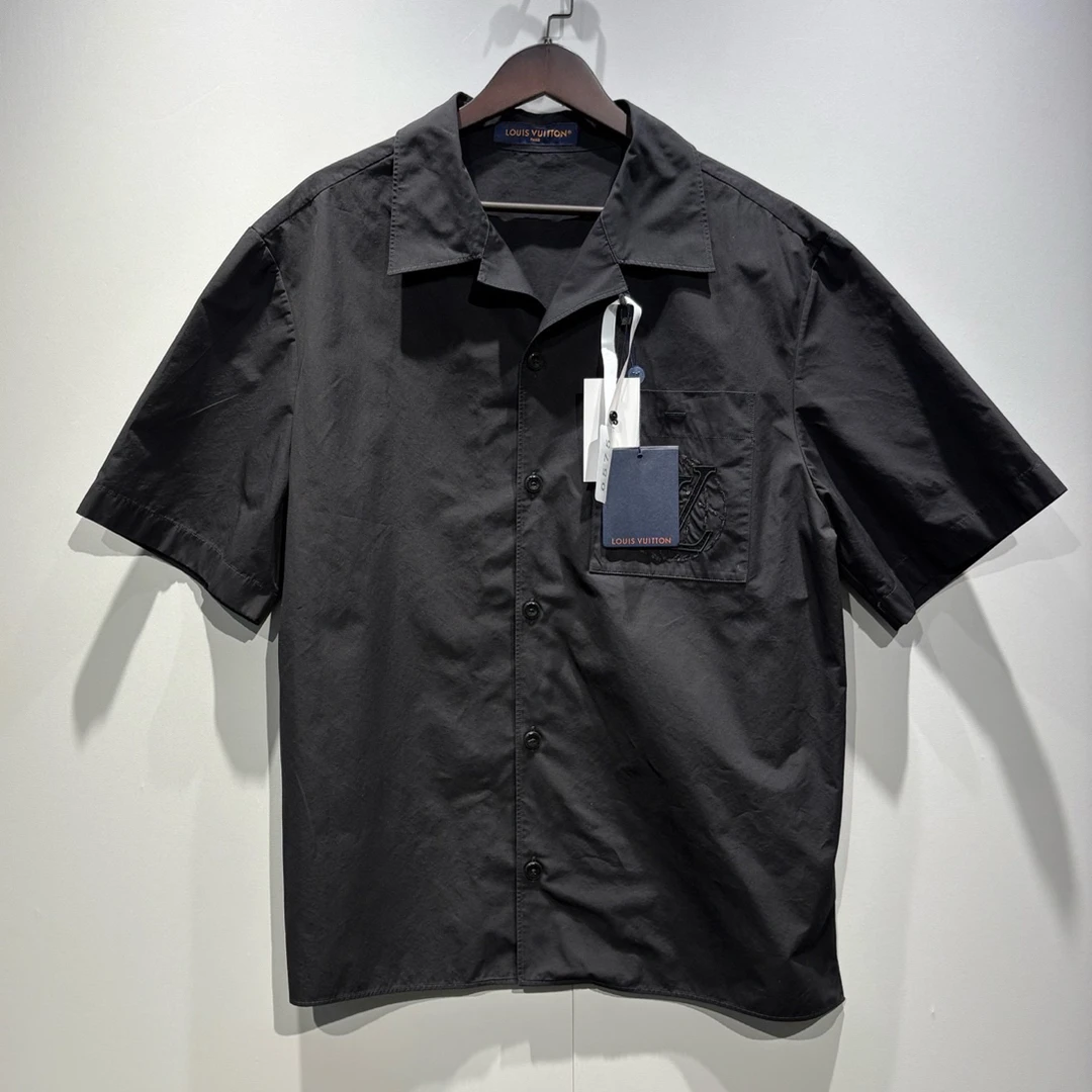 未使用 LouisVuitton/路易威登 ss25 最新 亮钻短袖衬衫/L码/0575