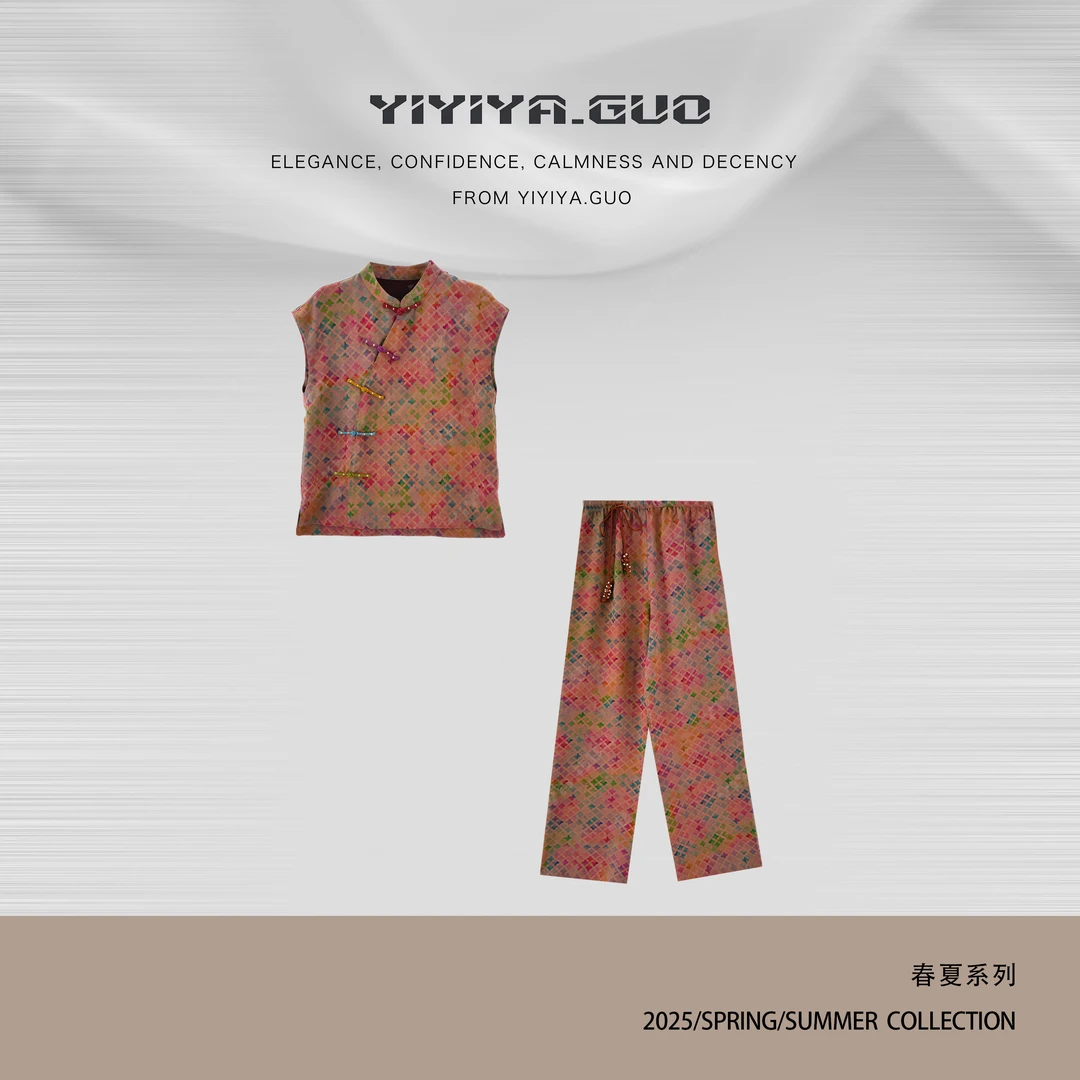 yiyiya.Guo艺艺吖【香云纱·五彩生活】斜开襟上衣+裤子2234SS52