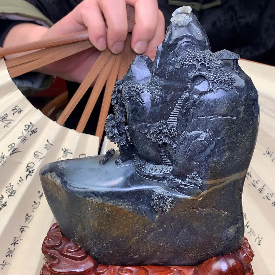 和田玉未镶嵌摆件