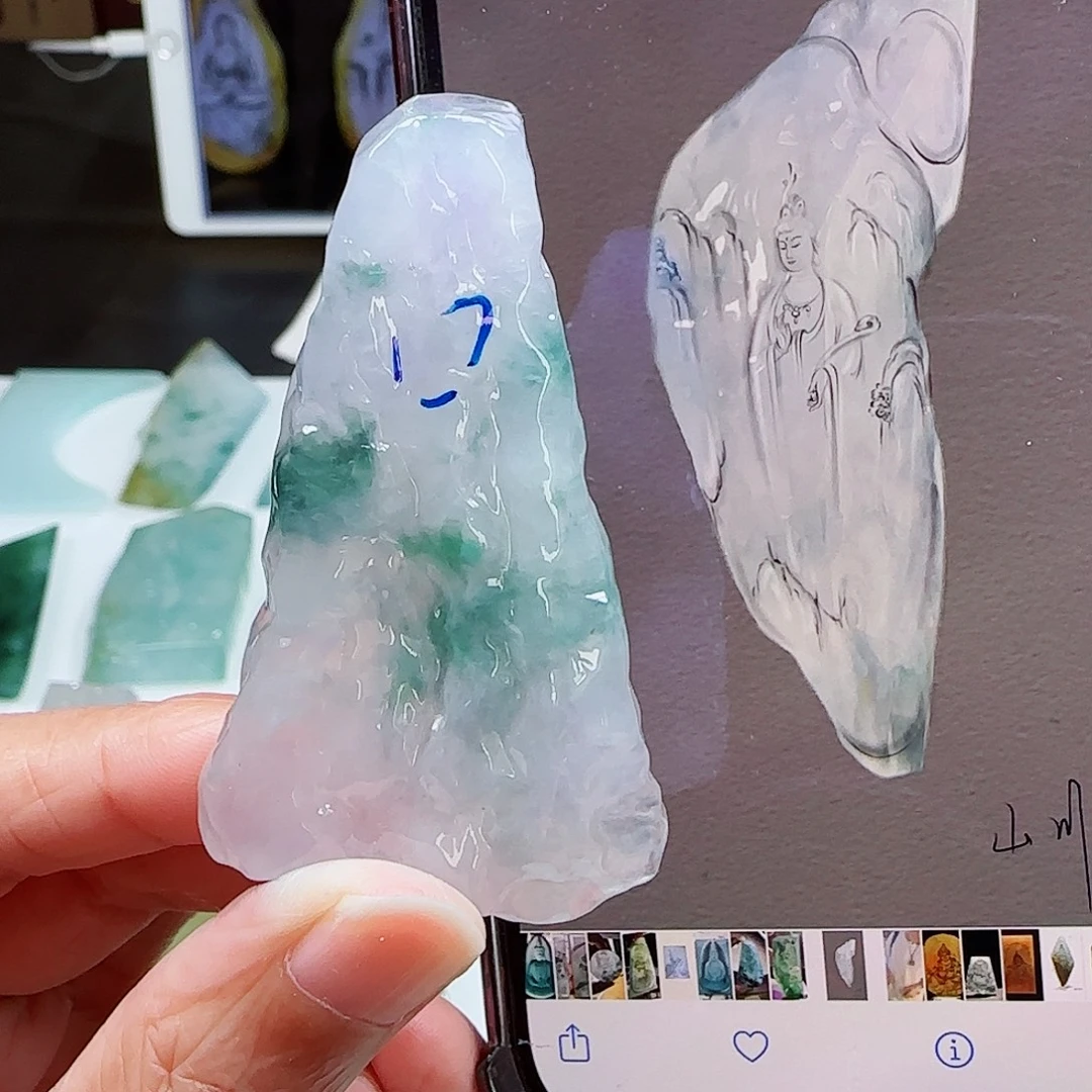 定制翡翠未镶嵌缅甸翡翠挂件