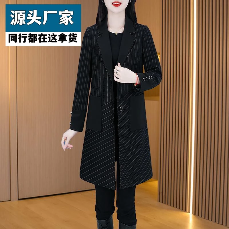 梵乐芬阔太太西装风衣外套女2025新款春季时尚中长款妈妈修身时髦