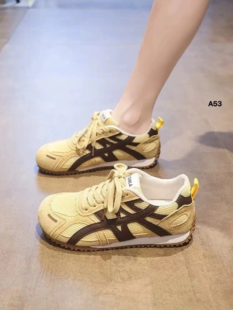 【代莹优选】 A53厚底德训鞋女款小白鞋女网面透气