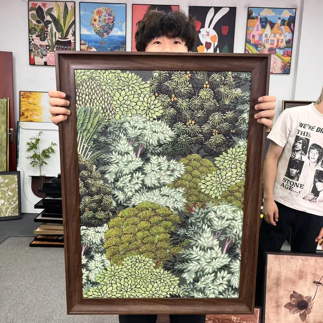 美式复古植物法式南洋风入户装饰画餐厅玄关走廊挂画6080