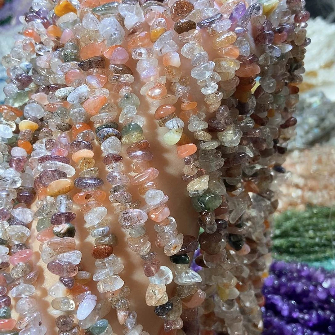 水晶珠宝半成品未镶嵌彩发晶