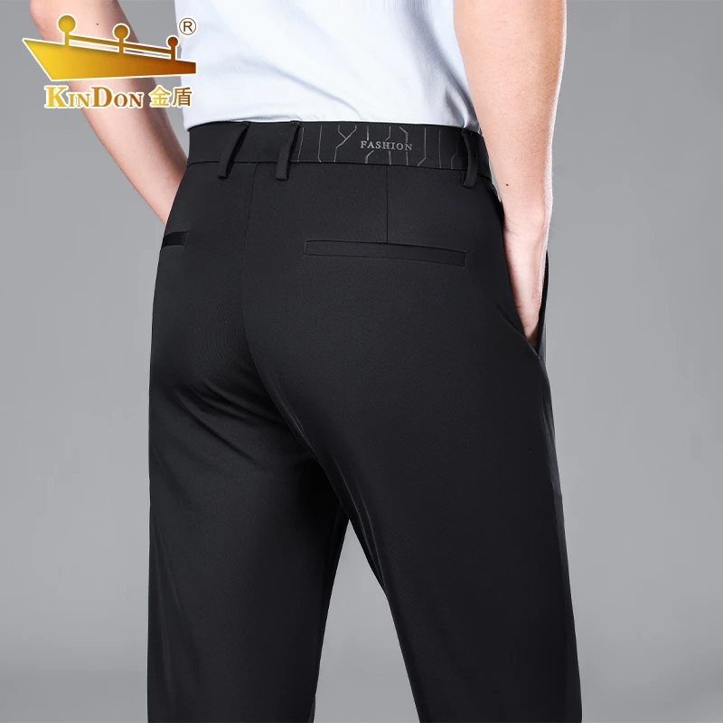 金盾春夏男款休闲裤直筒修身男士裤子舒适休闲商务西裤男