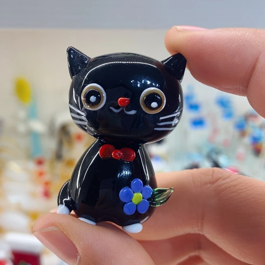 琉璃手工艺品黑猫