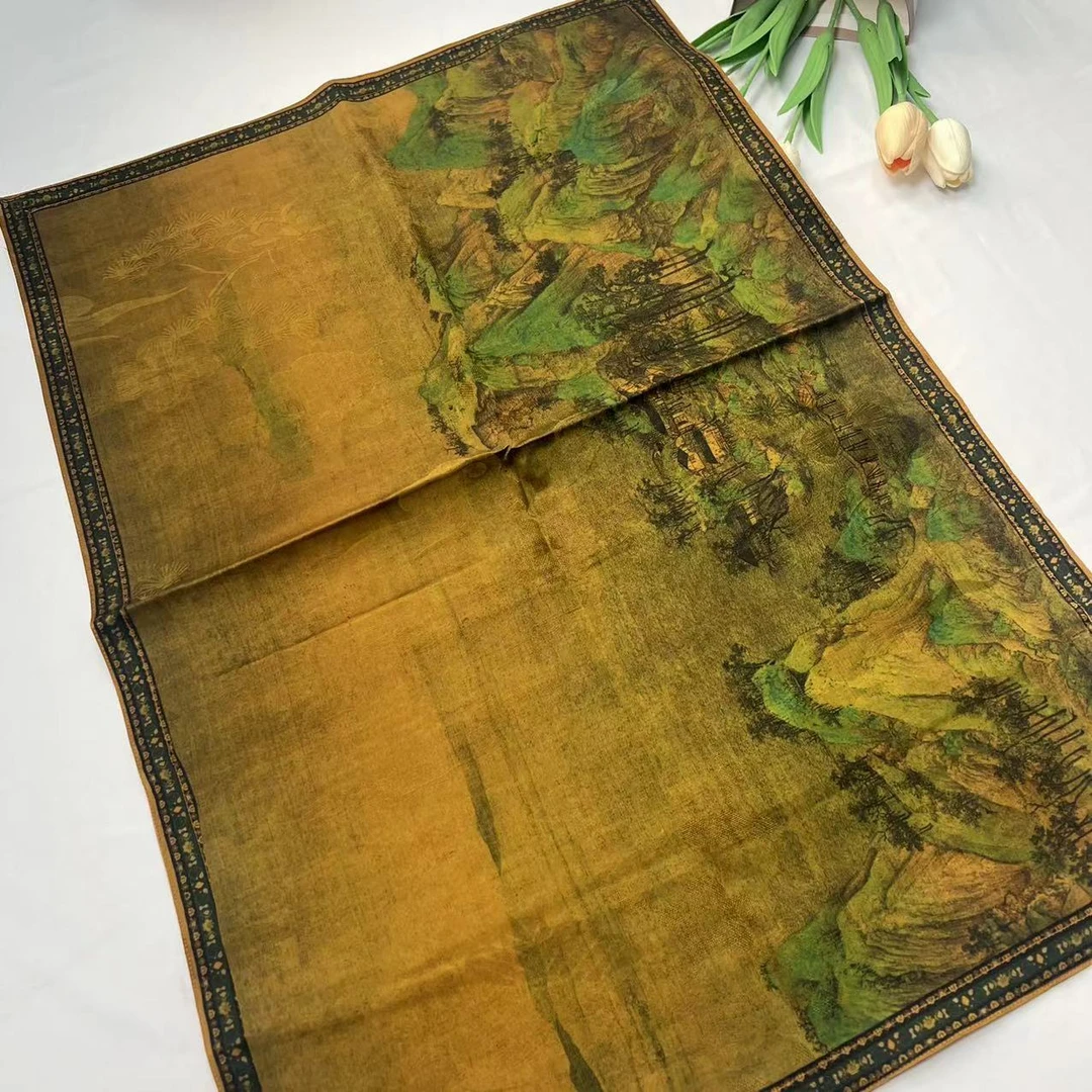 30姆米香云纱枕套-青山亦清心  54*78cm