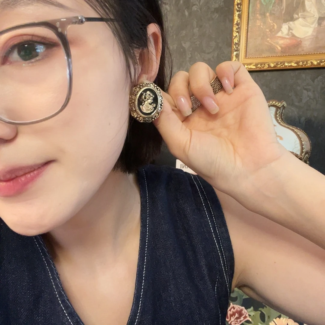 琉璃黄铜925银耳钉