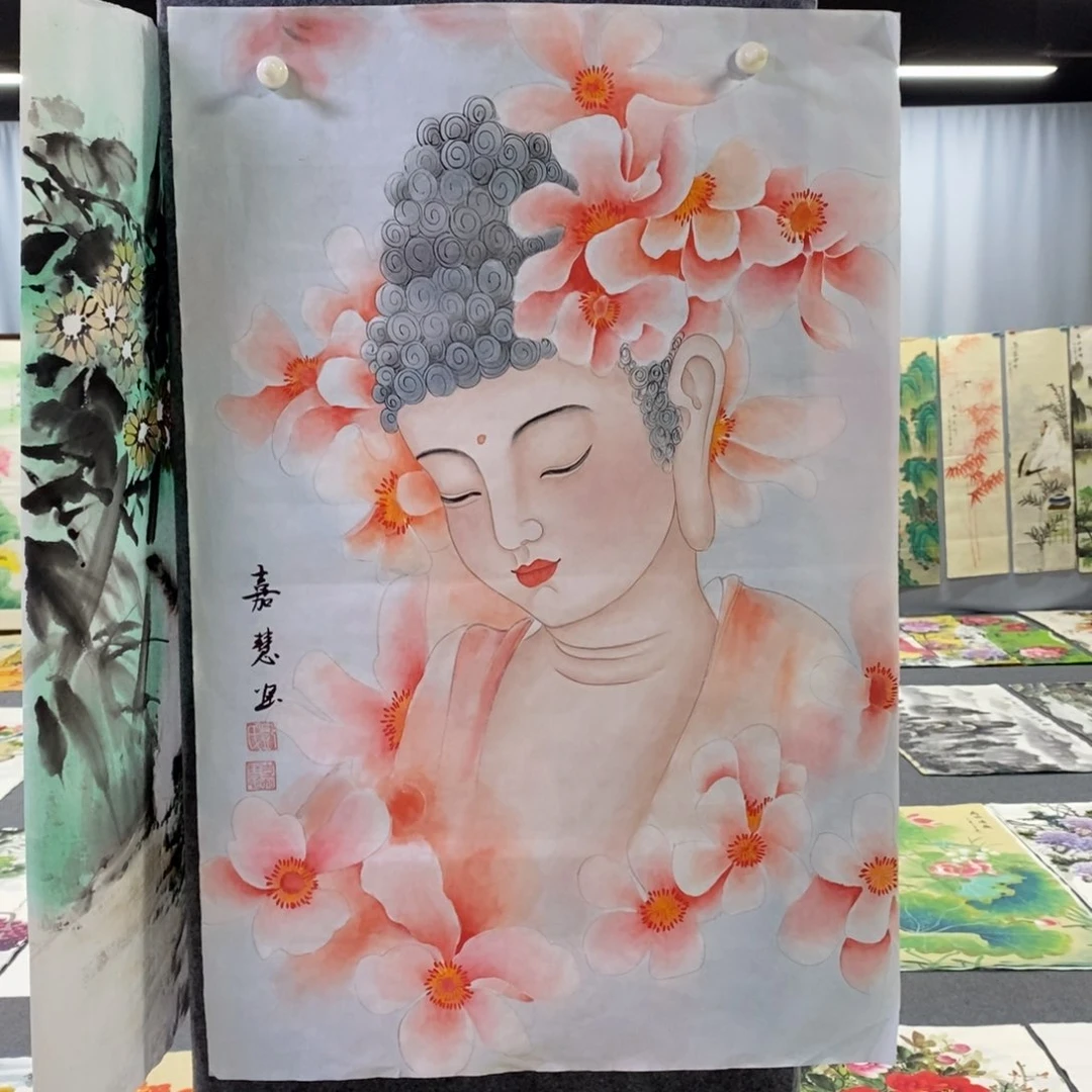 国画尺寸四尺三开68✖️46精品手绘画