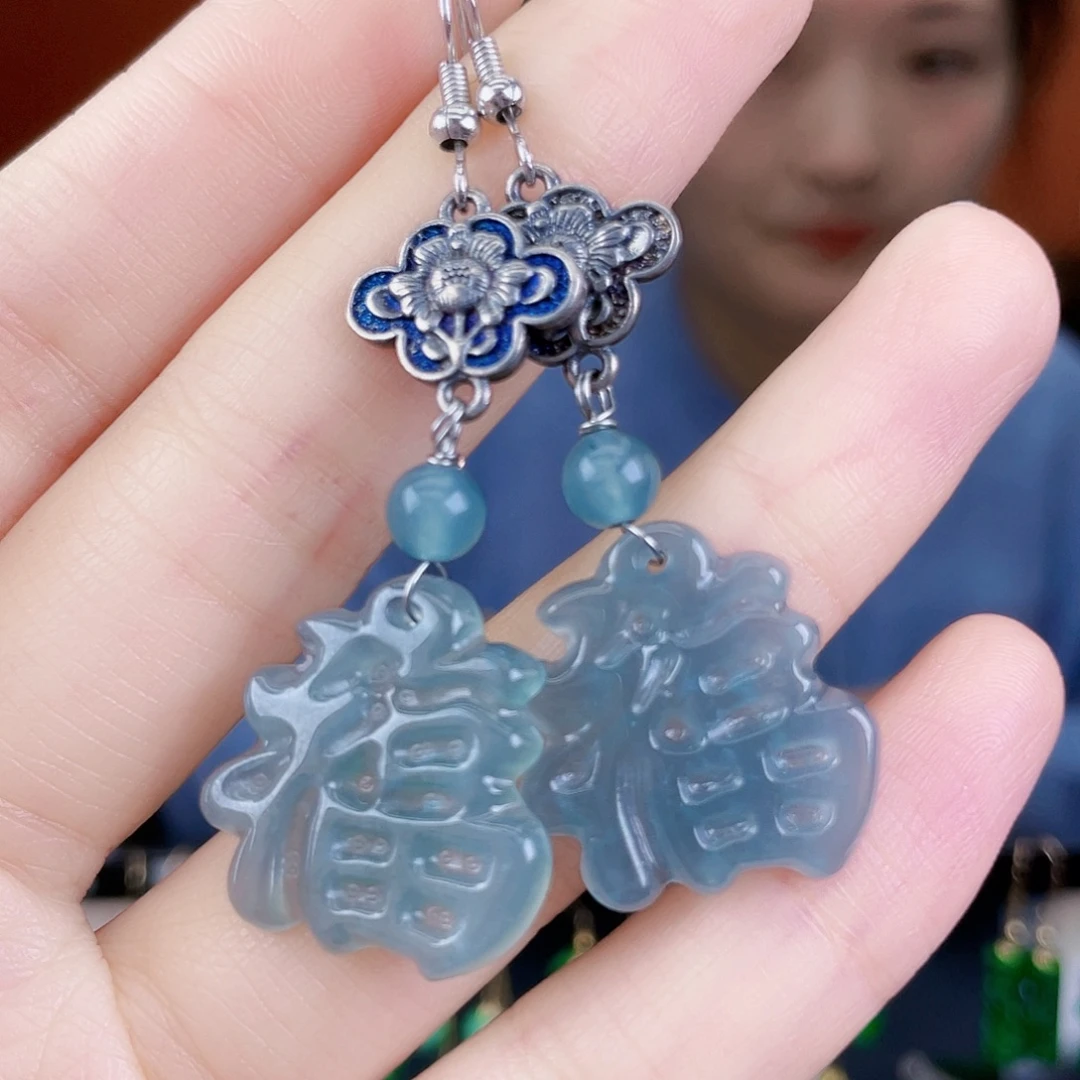 翡翠未镶嵌耳饰饰品