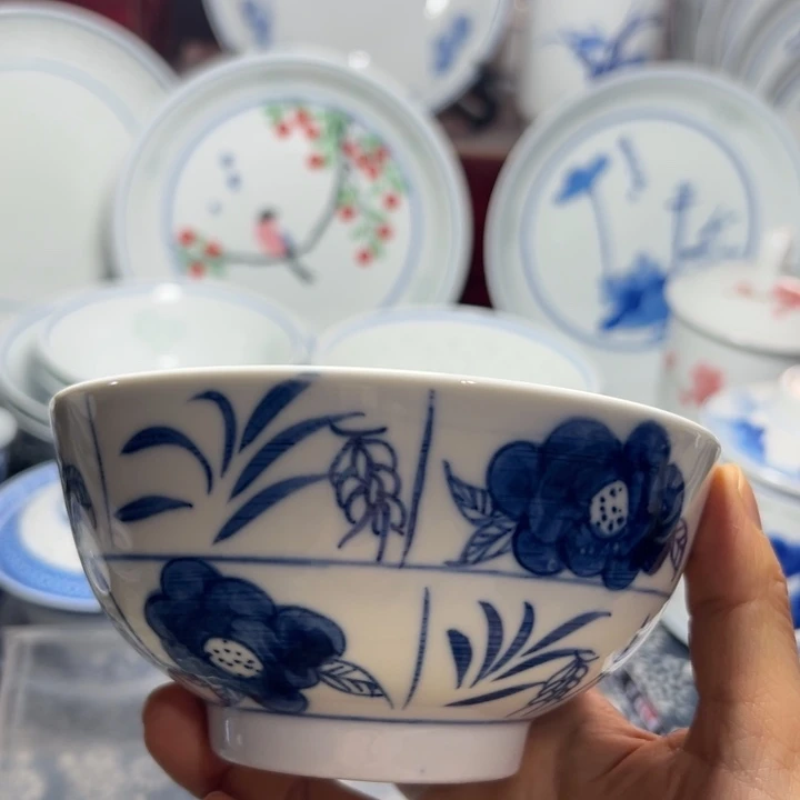 陶手绘5寸木棉花饭碗