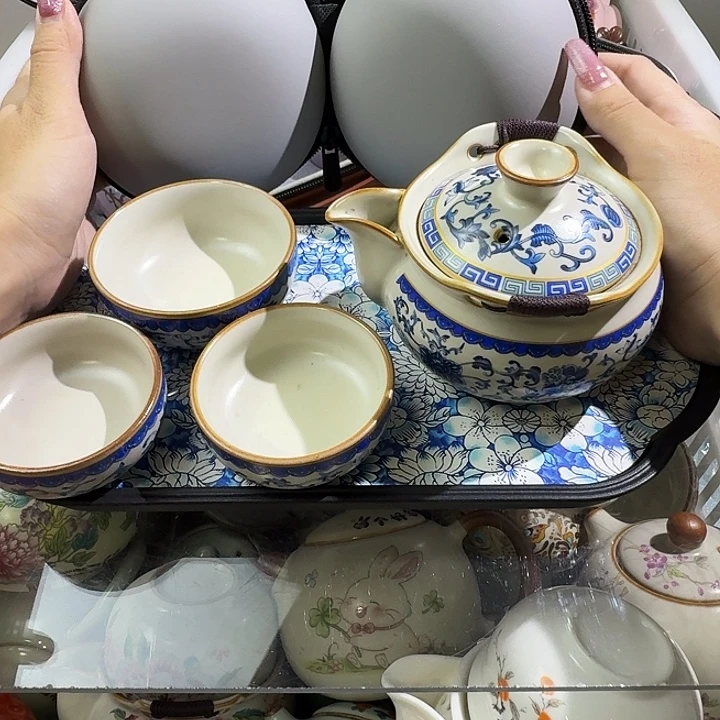 颜瓷茶器闪购链接6118带茶盘