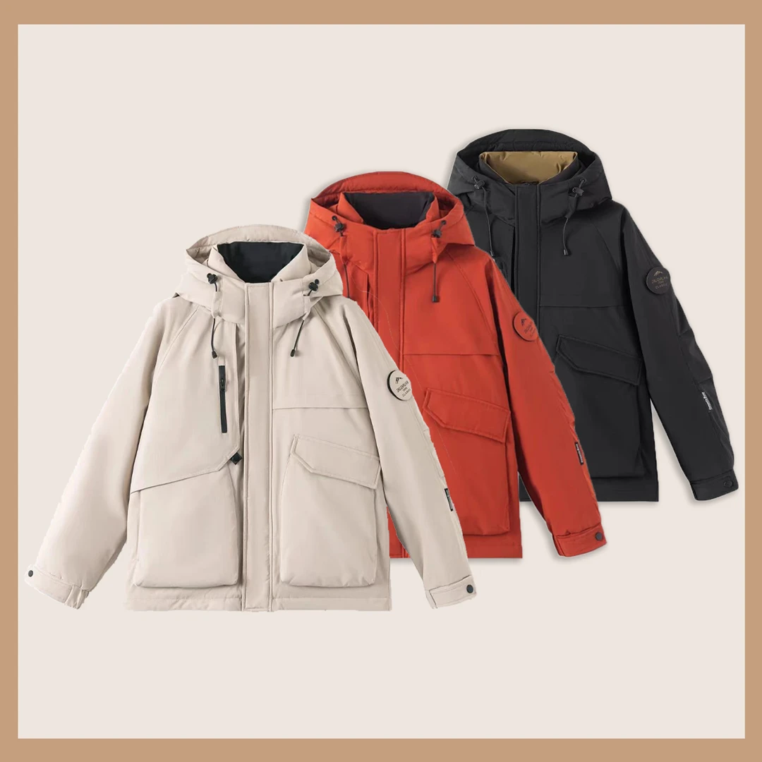 【朝夕穿搭】冬季连帽短款90白鸭绒羽绒服YR001