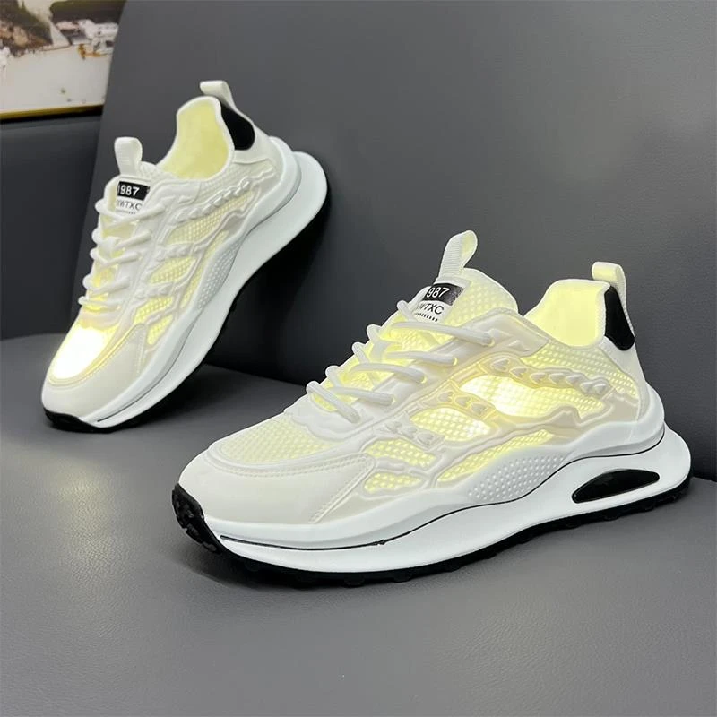 高端时尚老爹鞋男夏季新款网面舒适透气男鞋运动百搭休闲阿甘鞋