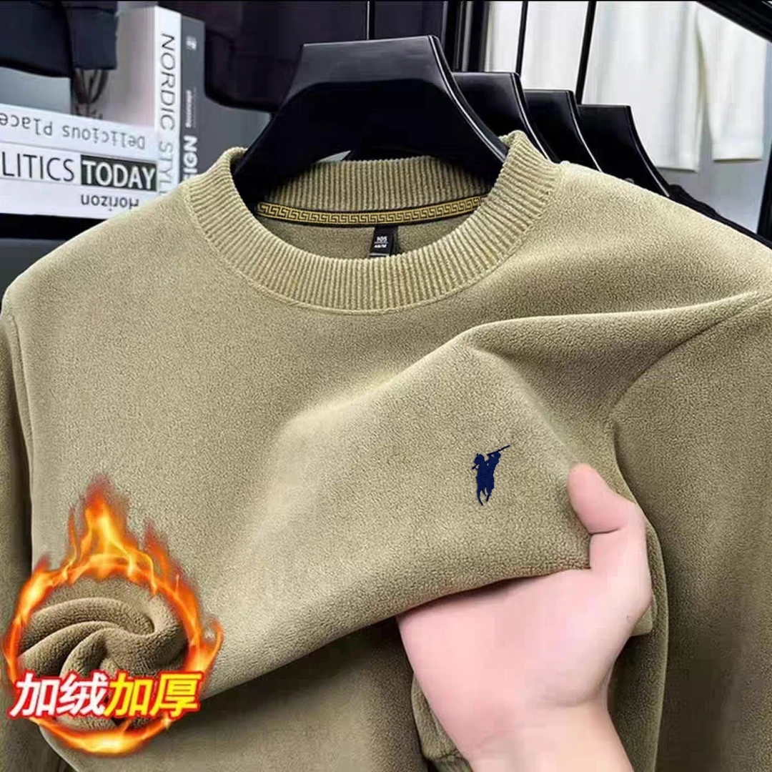 {专用}圆领秋冬套装时尚休闲长袖双面保暖冬季刺绣上衣卫衣