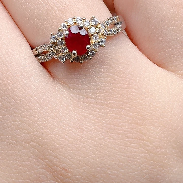 银S925镶嵌红宝石戒指