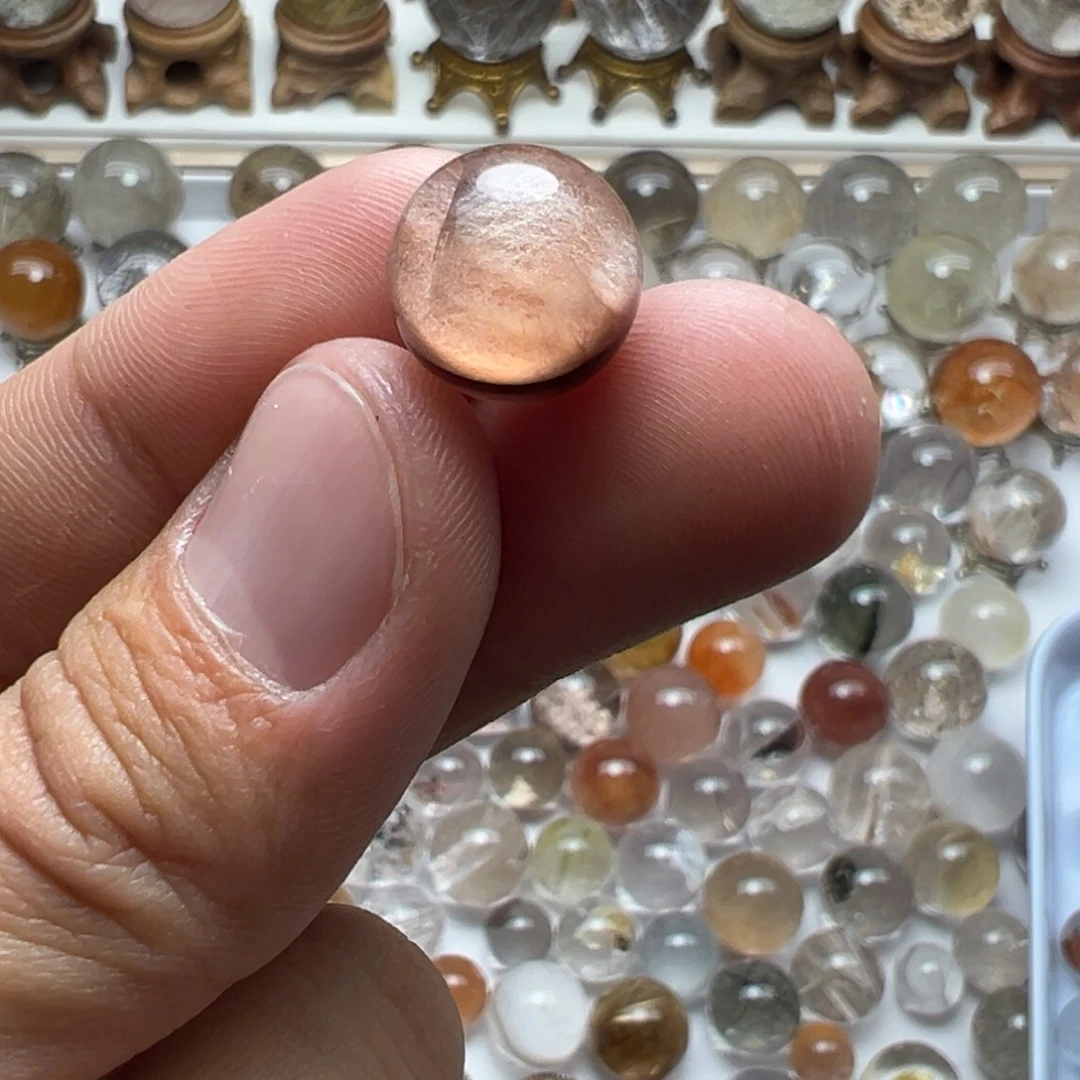 水晶珠宝半成品未镶嵌兔毛球
