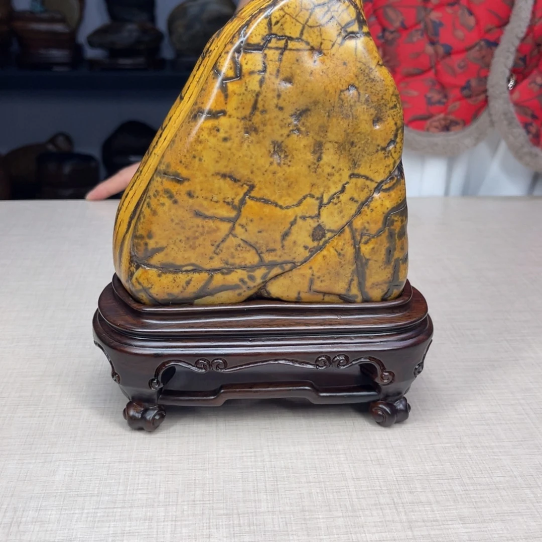 石材广西大化彩玉石配底座