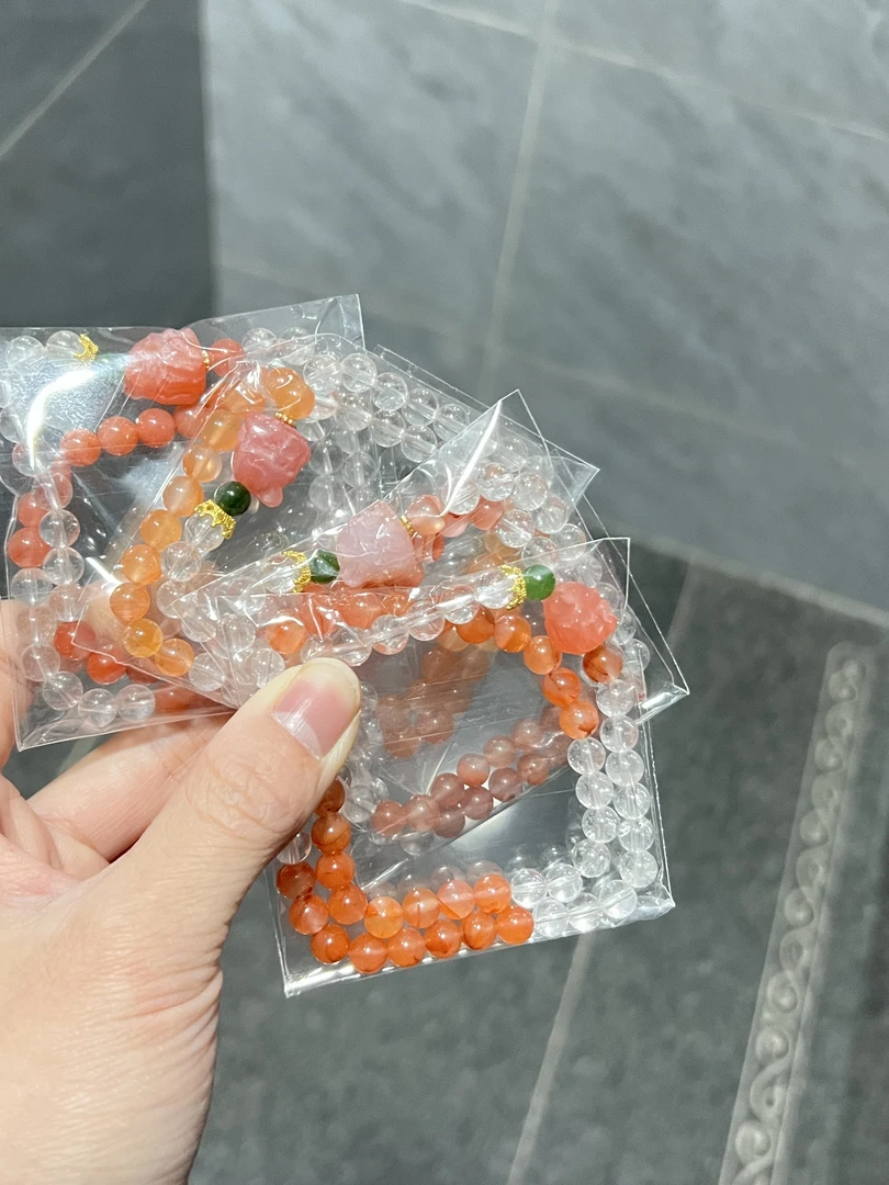 南红白水晶双圈diy设计款【多样性发其一】默认微瑕